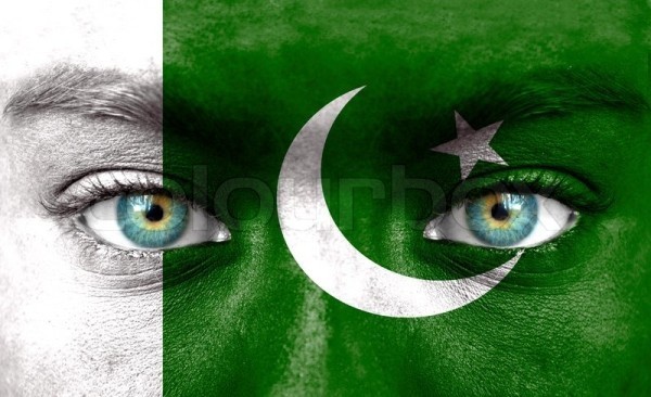 Pakistan Flag on man face